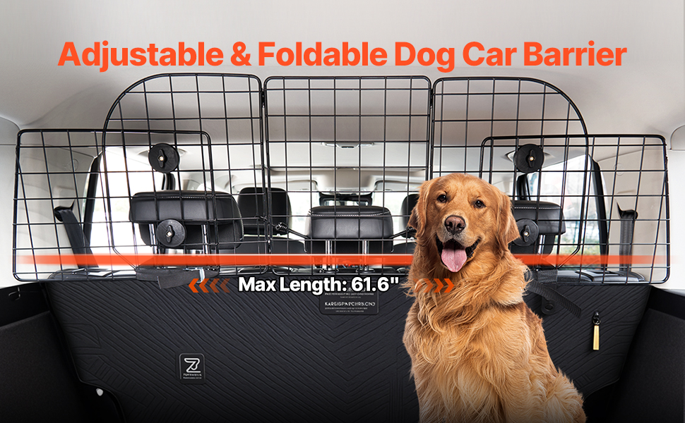 Автобар'єр для собак VEVOR: регульована перегородка, сітка для автомобіля (968 x 405 мм), захист заднього сидіння, універсальний бар'єр для SUV, позашляховиків, вантажівок (складний, 98-162 см * 40 см)