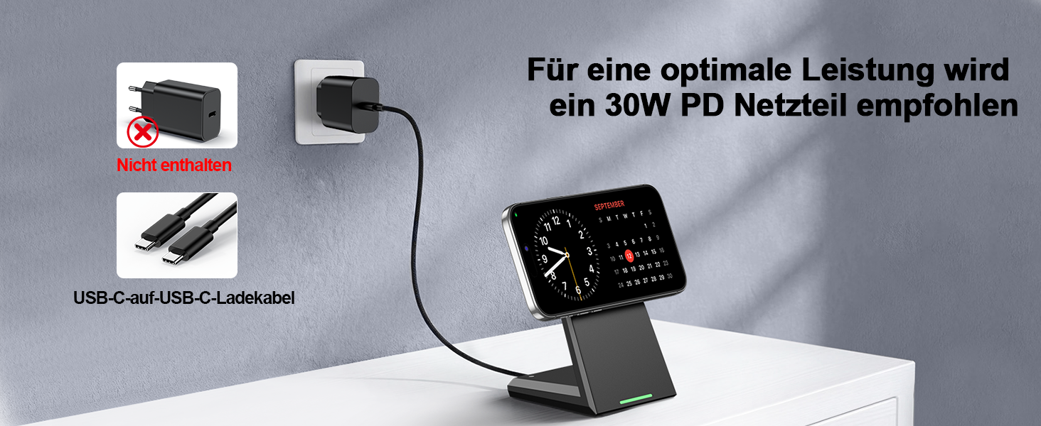 Бездротовий зарядний пристрій NANAMI 25W MagSafe сумісний, швидка магнітна індуктивна зарядка для iPhone 15/14/13/12 Pro Max/Mini/AirPods