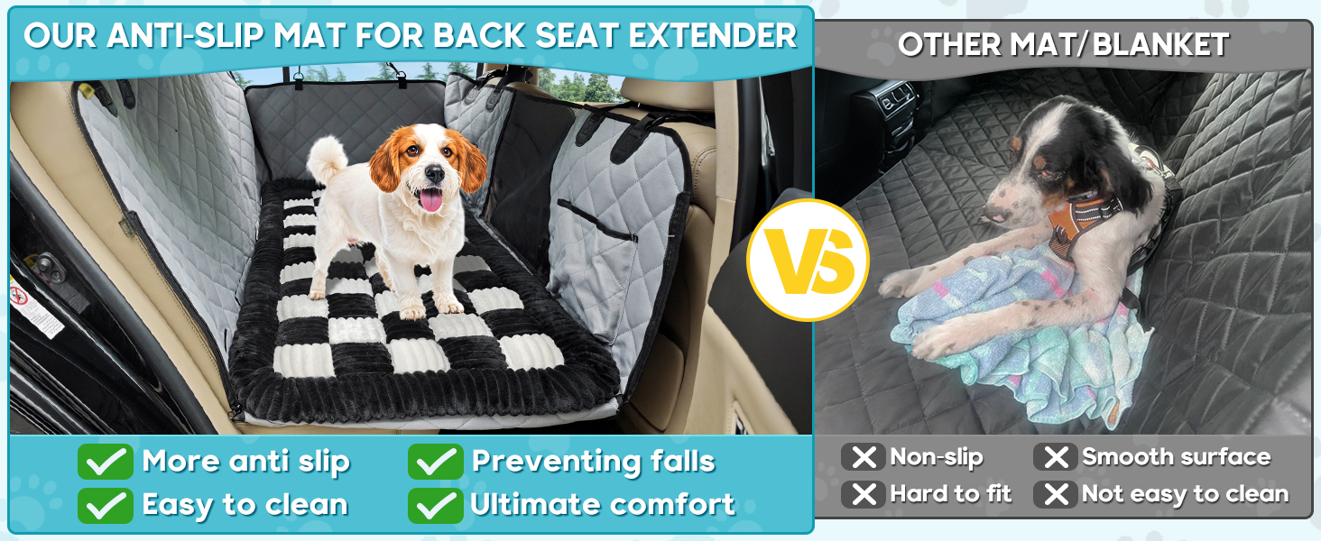 Килимок для собак у машину Loiion, захист заднього сидіння, чорно-білий, 127x62.5 см