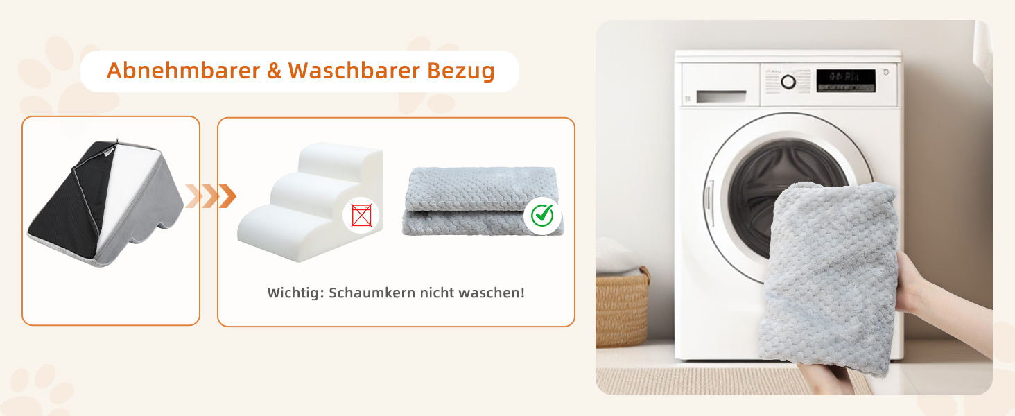 Східці для собак KSIIA на 3 сходинки, 40 см, сірі. Ідеально для маленьких собак та котів, підходять для ліжка, дивану, софи та авто. Розміри: 40x57x40 см