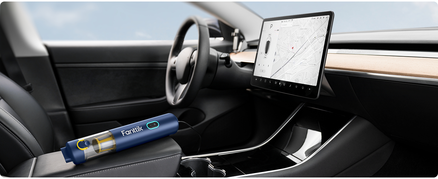 Автомобільний пилосос Fanttik Slim V8 APEX 4-в-1, портативний міні-пилосос з потужністю 19000 Па/45 Вт, 2 режими, для авто, офісу, клавіатури (Синій)