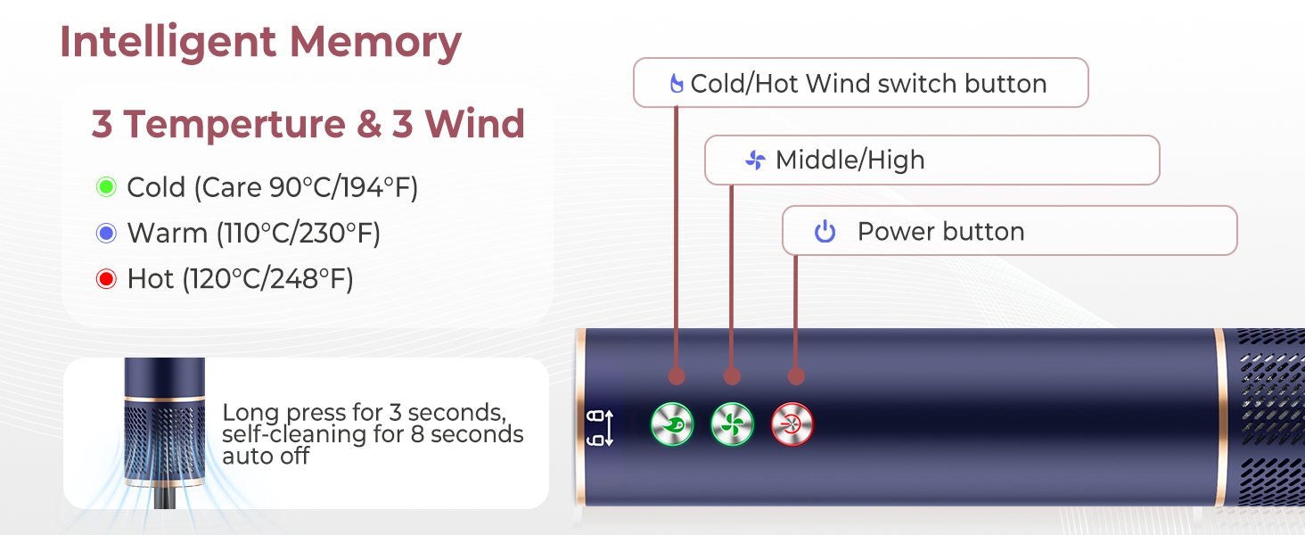 Фен-щітка Air Styler Pro 6 в 1: 1000W, для всіх типів волосся (блакитний)