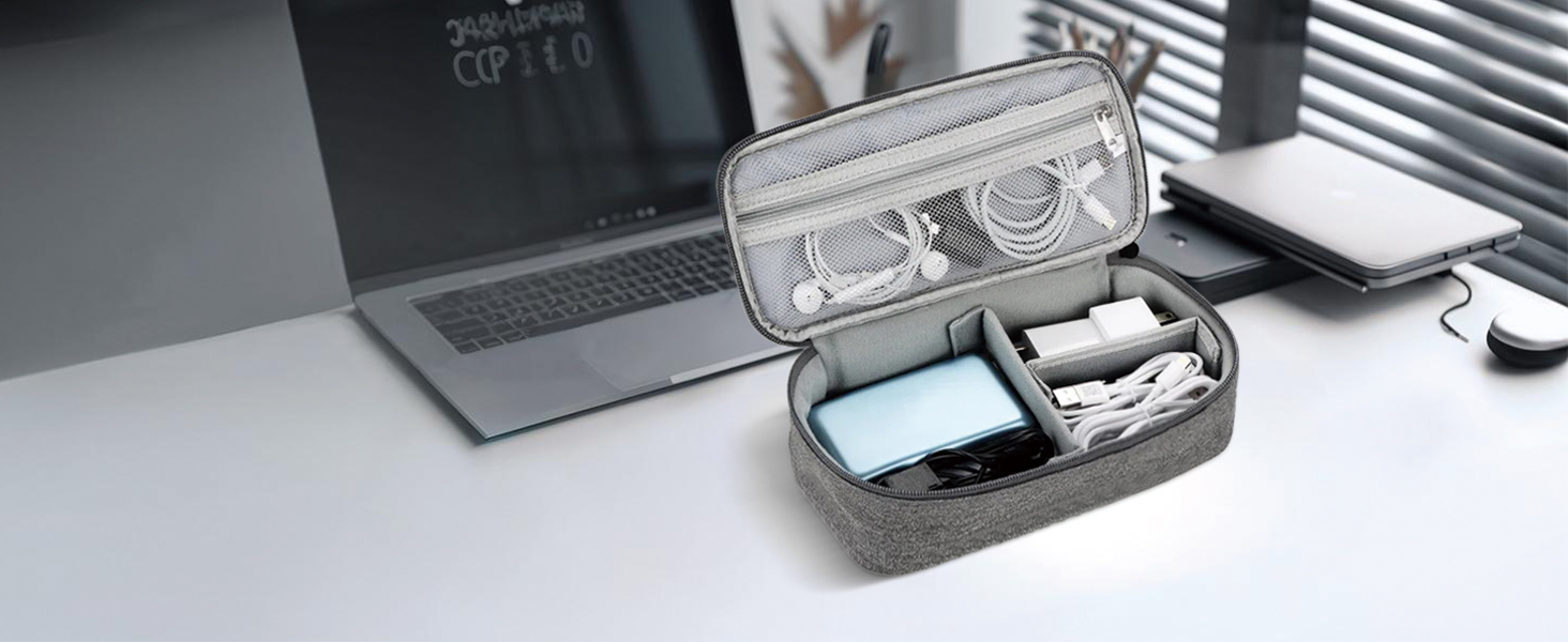 Органайзер для електроніки Arae Elektronik Organizer Tasche Kabel Tech Pouch - міцний чохол для зберігання кабелів та гаджетів з вологозахистом, легкий, для подорожей та повсякденного використання, чорний, великий (L)