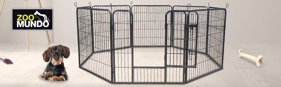 Клітка для цуценят Zoomundo 100 см, XL, чорна: загін для тварин, загін для цуценят, клітка для собак