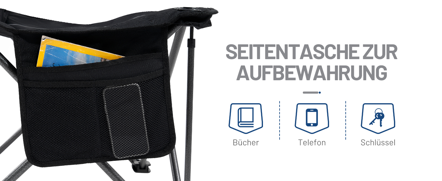 Кампінговий стілець розкладний Timber Ridge 2 шт, 200 кг, 63 см, з ізольованою сумкою-холодильником, чорний