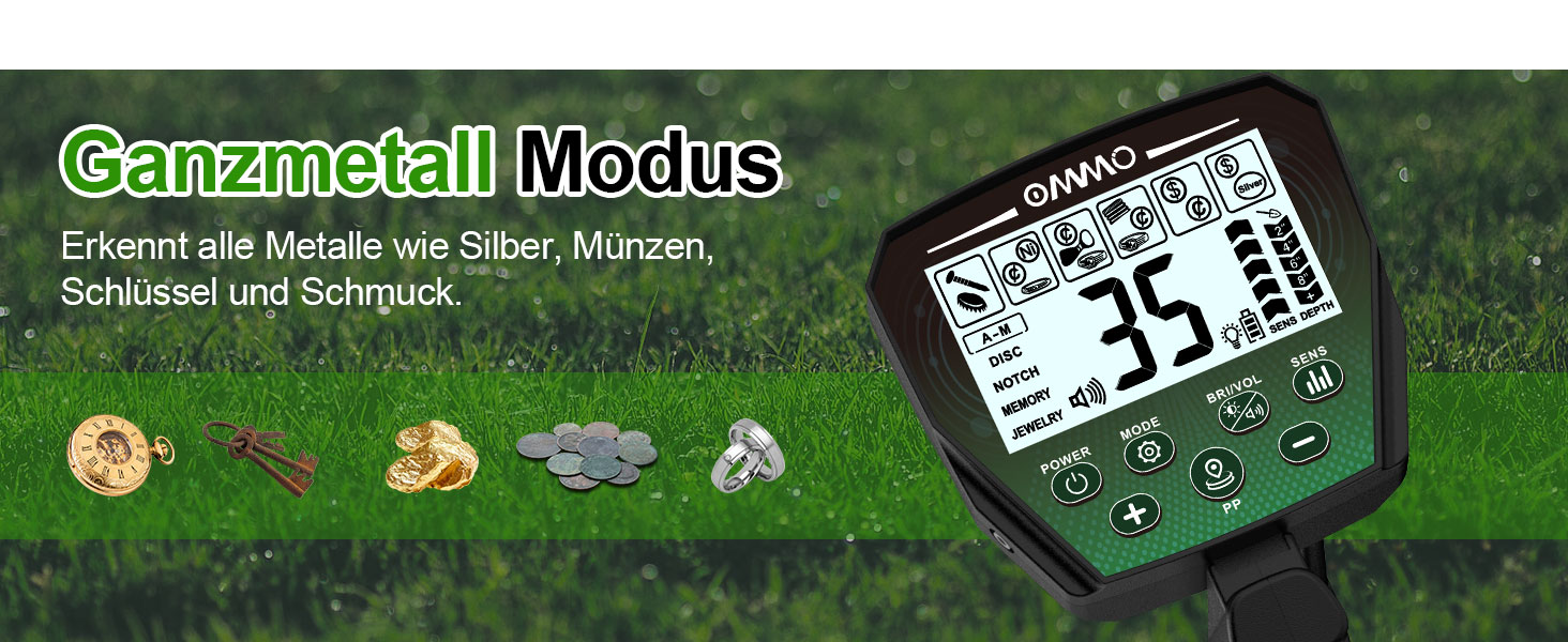 Металошукач OMMO Profi Set: 6 режимів, водонепроникний, LCD дисплей, висока чутливість, для дорослих та дітей