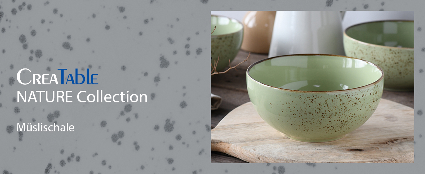 CreaTable Green Life: 16-частинний набір посуду з каменю, для дому та ресторану, сумісний з мийною машиною та мікрохвильовою піччю