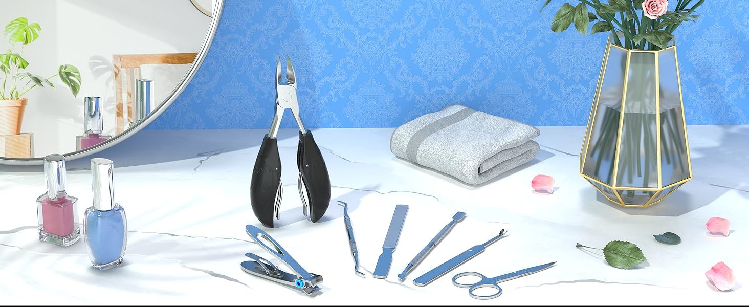 Набір для манікюру та педикюру Profi Maniküre: щипчики, ножиці, пилочки, 7 шт.