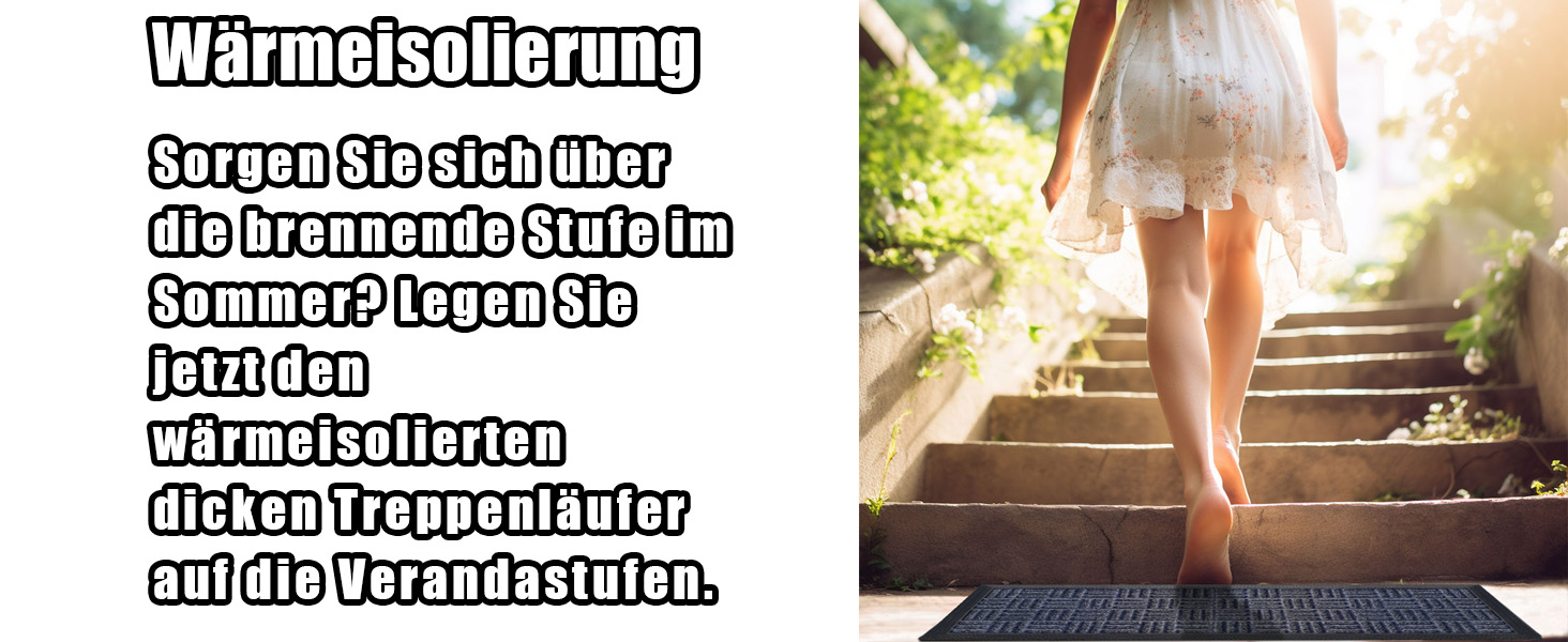Гумові килимки на сходи зовнішні Aucuda, 6 шт., 76x22 см, сірі, антиковзкі, вологостійкі, теплоізоляційні для вулиці
