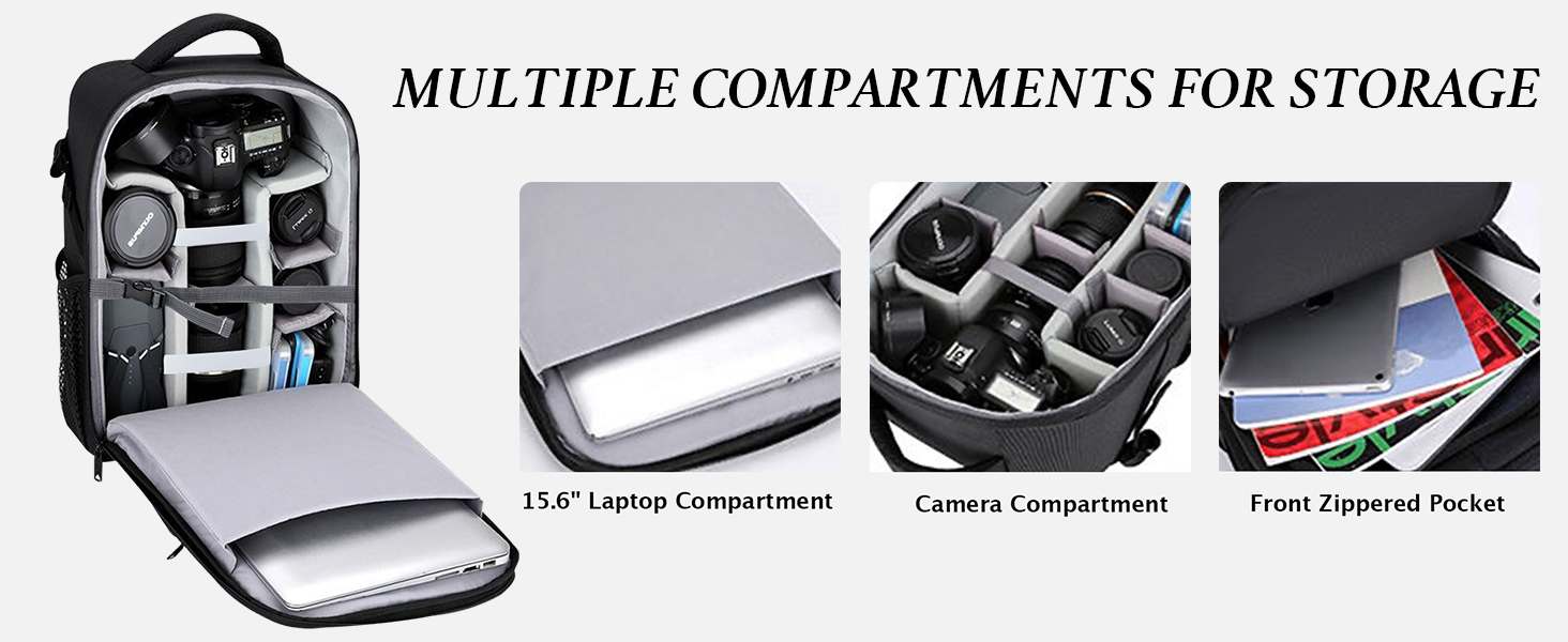 Водонепроникний рюкзак для фотоапарата: камера, DSLR, SLR, об'єктив, штатив, аксесуари, чорний