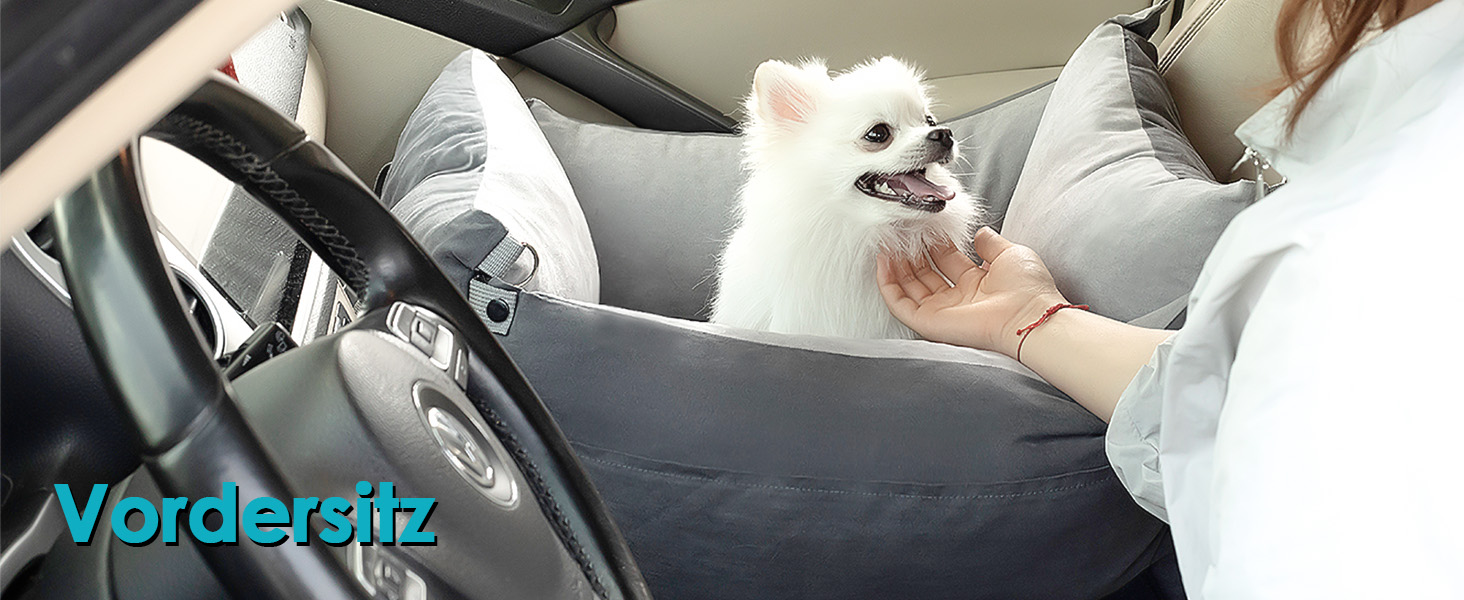Portable Dog Car Seat for Small & Medium Dogs Under 15KG - Washable & Secure Travel Bed with Storage Pockets