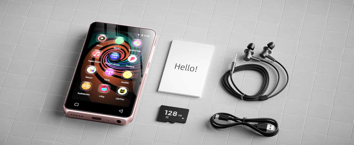 MP3 плеєр з Bluetooth та WiFi Inioasis для дітей: Android, Spotify, Amazon Music, 4