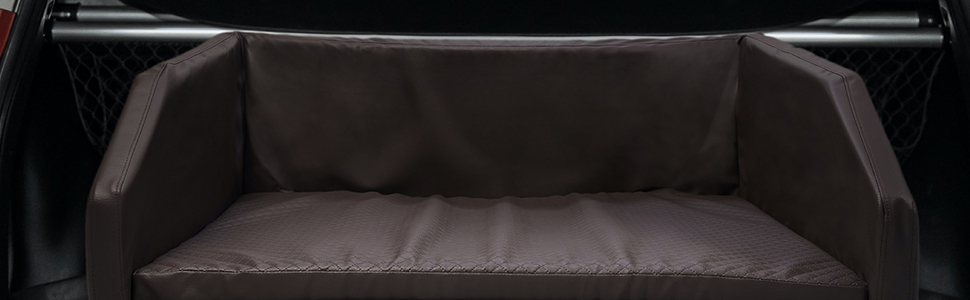 Преміум лежанка для собак Mayaadi-Home - 100 x 70 x 38 см | Лежанка для собак в авто | Лежанка в багажник з захисним покривалом | Чорно-біла, розмір M (100x70x38 см)