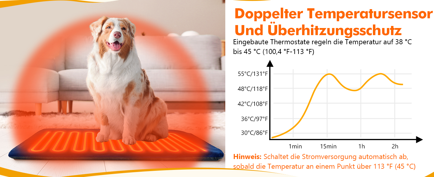 Електричний килимок для домашніх тварин Pecute - зі стабільною температурою, 40x50 см