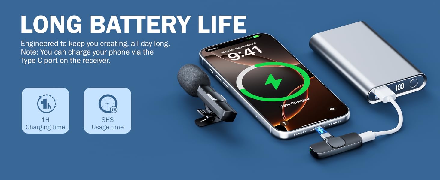Беспроводной петличный микрофон для телефона/iPhone/iPad/камеры, Mini-микрофон для стриминга, подавление шума, Plug & Play, идеален для видеосъемок, подкастов, YouTube, TikTok & интервью (K9)
