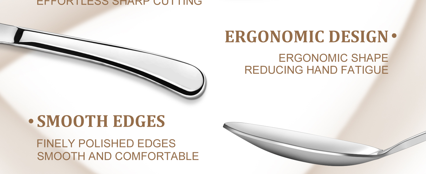 Набір столових приборів TAN REN, чорний, 48 предметів (8 осіб), з ножем для стейка, нержавіюча сталь