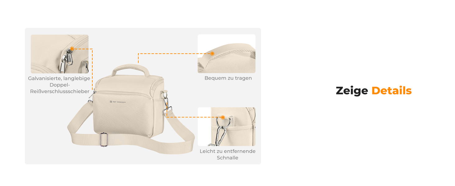Сумка-рюкзак для фотокамери K&F Concept Beige - для фотографів, повсякденне використання