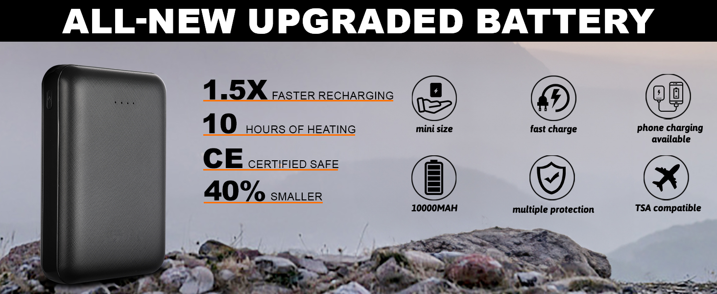 Обогревна жилетка для чоловіків та жінок, жилетка з підігрівом з акумулятором 10000 mAh та 5 зонами підігріву, для катання на лижах та полювання, чорний колір