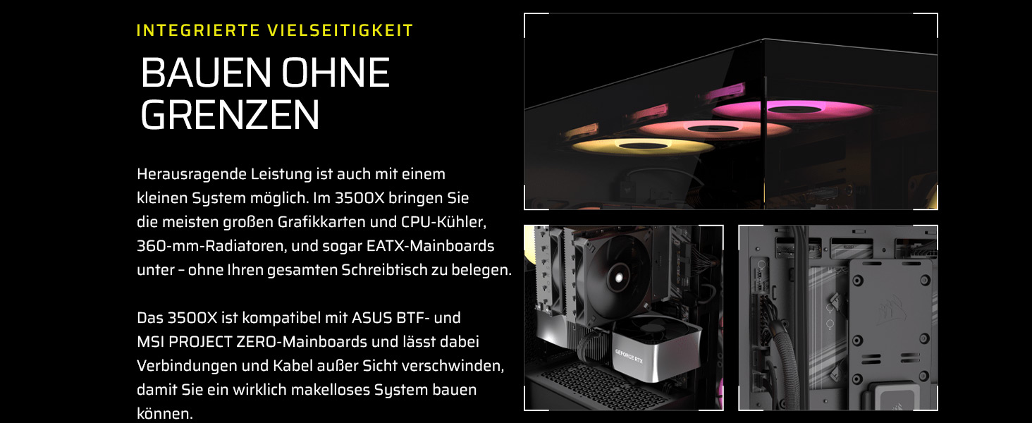 Корпус ПК CORSAIR 3500X Mid-Tower ATX з панорамним склом, білий, з 3 вентиляторами RS120, сумісний з перевернутим розташуванням материнської плати