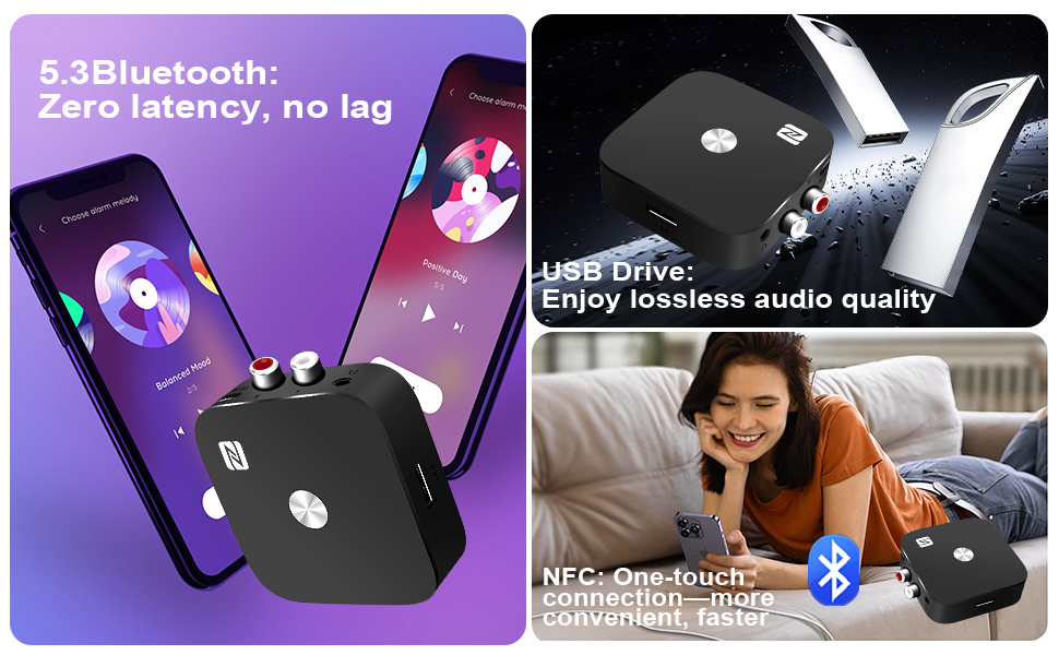 Bluetooth адаптер Aux 3.5 мм: Bluetooth 5.3 стереоприймач для аудіосистеми, автомобіля, підсилювача