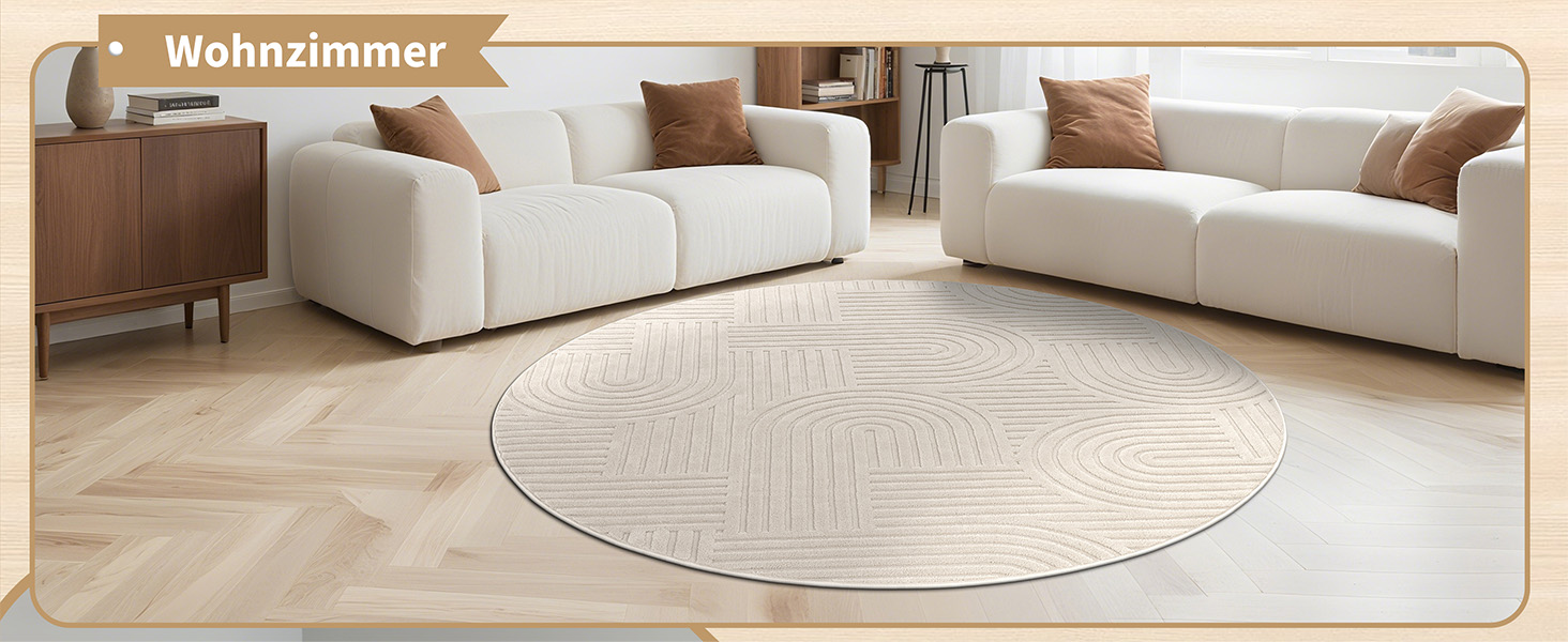 Килим для вітальні 160x230 см, великий пухнастий з коротким ворсом, миючий, сучасний, з 3D ефектом, нековзний, для їдальні, кухні, спальні, бежевий