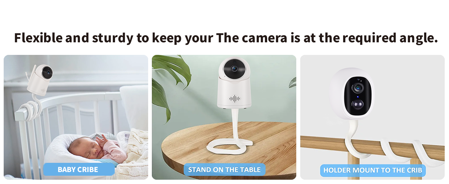 Дзеркало-тримач для дитячого монітора Lonnky 7.1' - сумісний з Vtech, Eufy, ANMEATE та іншими моделями, гнучкий кріплення для ліжечка та стіни, без інструментів