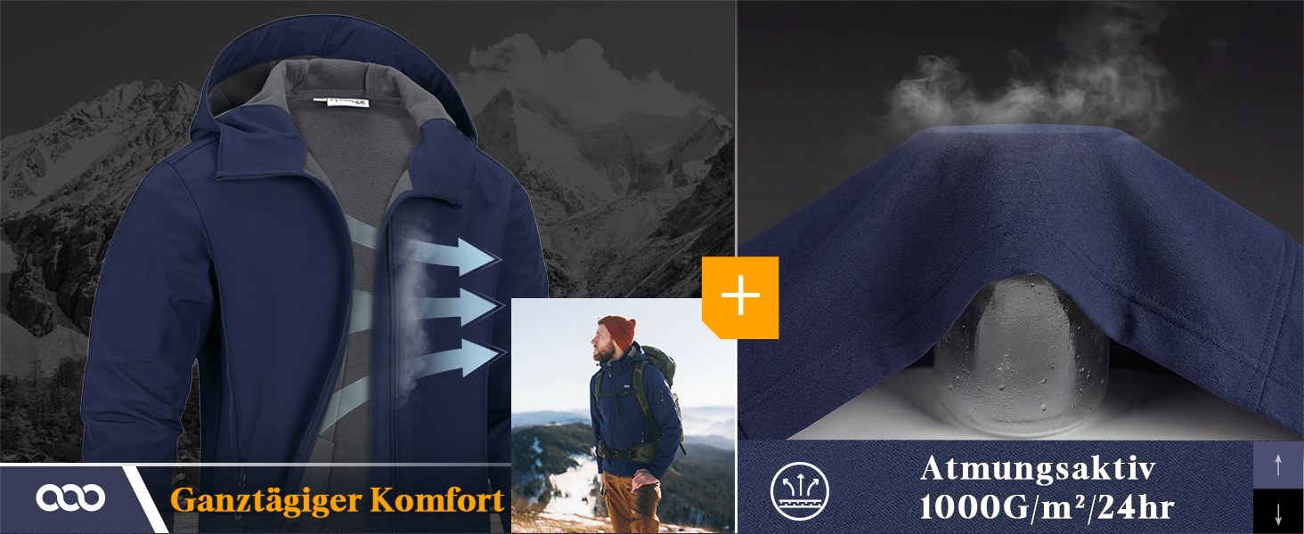 Чоловіча куртка Softshell 33,000ft: водонепроникна та дихаюча штормовка, розмір XL, чорна