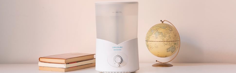 Зволожувач повітря Cecotec BreezeCare 4000 Connected: 6 л бак, 400 мл/год, Wi-Fi, сенсорне управління, плазма, 40 м², таймер 12 год, 30W (холодний) / 110W (гарячий)