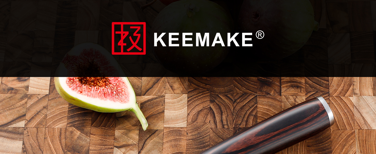 KEEMAKE Набір професійних кухонних ножів, високоякісна сталь, ергономічна ручка, ідеальний подарунок на День батька (ніж для овочів 9см)
