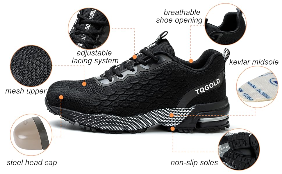 Черевики робочі AONEGOLD чоловічі/жіночі, спортивні, з металевим носком, антиковзаючі, дихаючі, розмір 36-48 EU, 43 EU, 8391, червоні