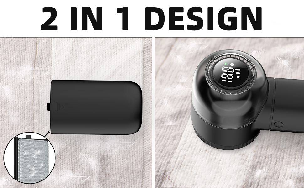 Електричний видальник пуху для одягу Fusselrasierer FB03 чорний - 3 швидкості, LED дисплей