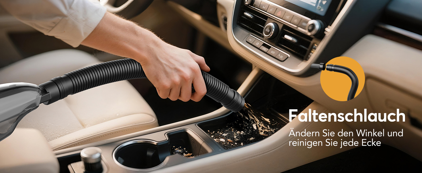 Акумуляторний пилосос Topipop Handstaubsauger 25000Pa з HEPA-фільтром для дому, авто, шерсті тварин (білий)