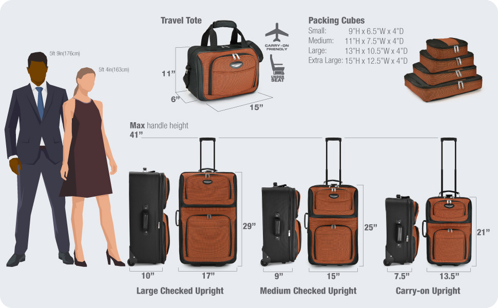 Чемодан на колесах Travel Select Amsterdam Sunset Chevron, 25 дюймів, помаранчевий