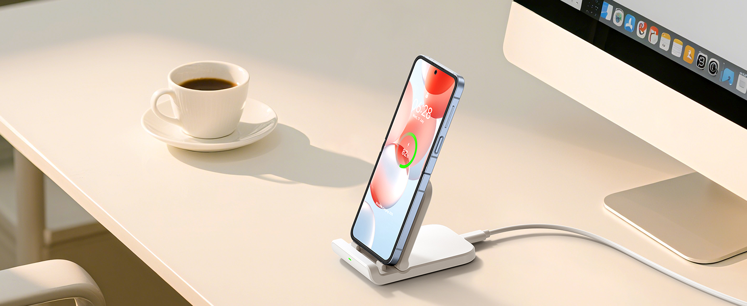 Бездротова зарядка SwanScout для Samsung Galaxy Z Flip 7/7 FE, 6/5/4/3 та Moto Razr 60/50/40 (Ultra), SwanScout 501S (біла)