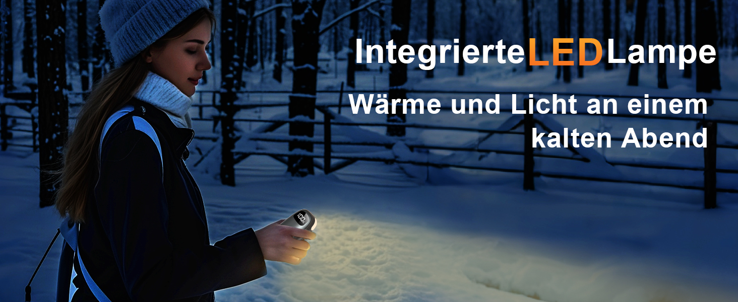 Електричні грілки для рук 2 шт. - Двобічні нагрівачі з LED-дисплеєм, 4 режими нагріву, портативні кишенькові грілки для кемпінгу, полювання, подарунок для чоловіків та жінок, сірі