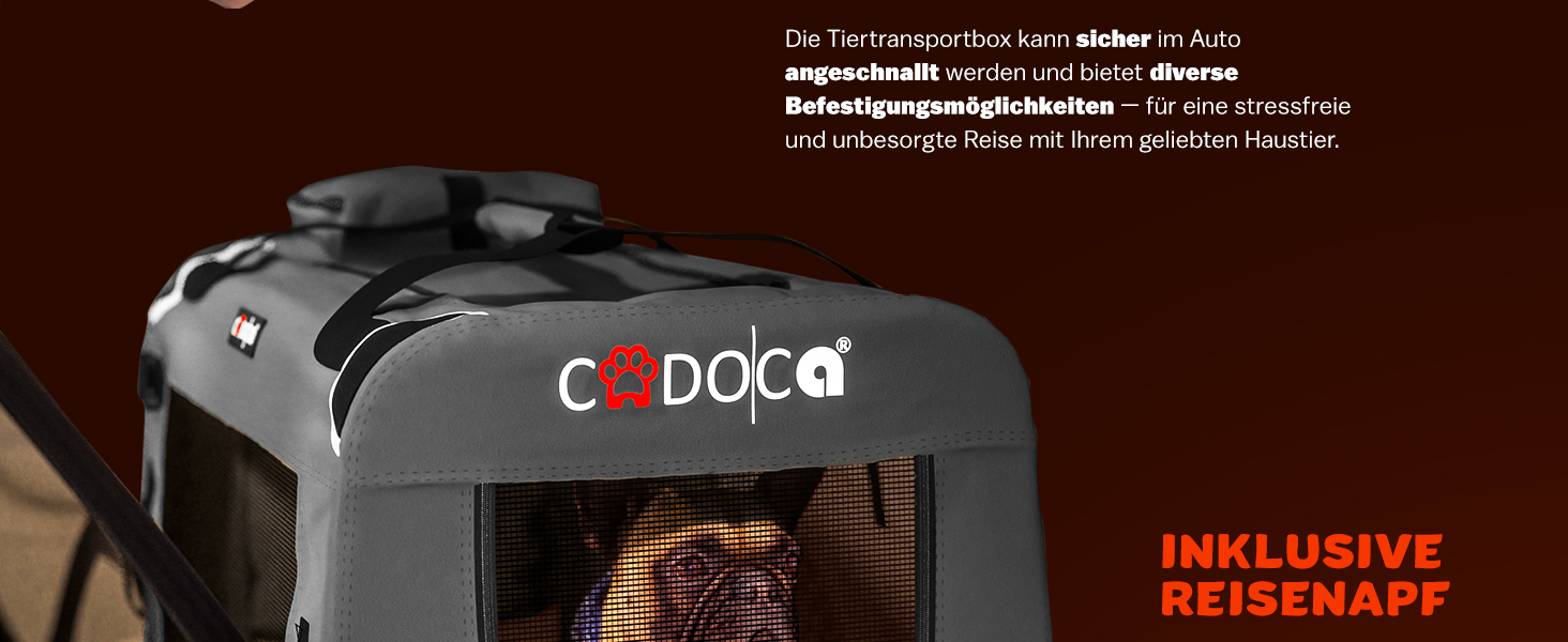 Складана переносна переносна коробка для собак L 70x52x50 см, антрацит. Міцна, дихаюча, для автомобіля, переноска для тварин