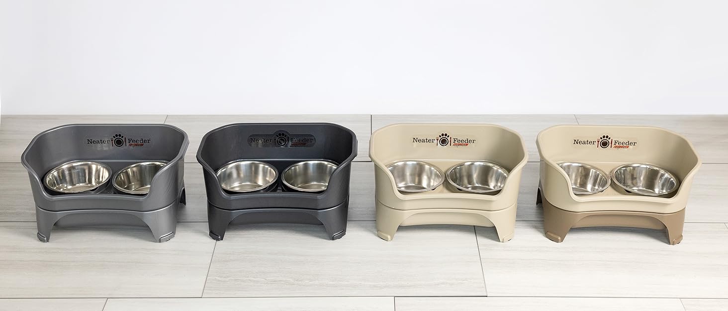 Набір мисок для собак Neater Feeder Deluxe: миски з нержавіючої сталі, без розливання, піднята платформа, для великих собак, США, чорний Midnight (Medium)