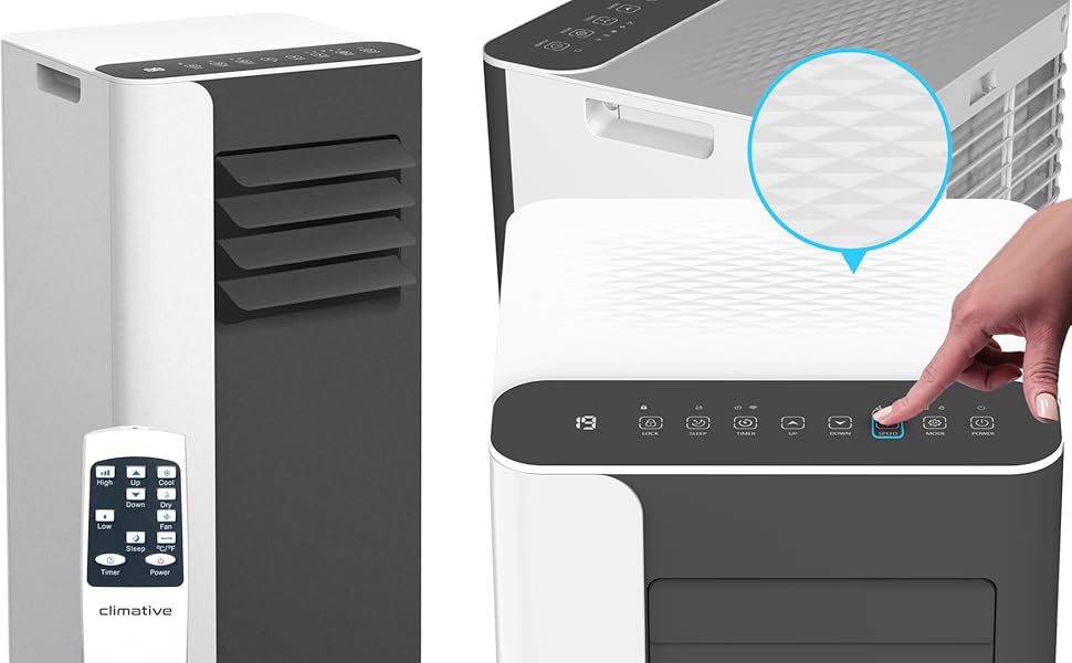 Мобільний кондиціонер 9000 BTU WiFi Tuya Smart, 2.6 кВт, 26 м², 3-в-1, з випускним шлангом, міні, комплект з ущільнювачем для вікна