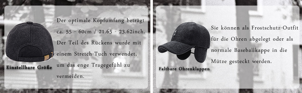 Кепка CLAPE з відворотом на вухах, повна кепка для чоловіків, спортивна шапка в стилі Old School, Dad Hat, в'язана шапка для зими/осені/весни, універсальний розмір (GSDT5-Coffee)