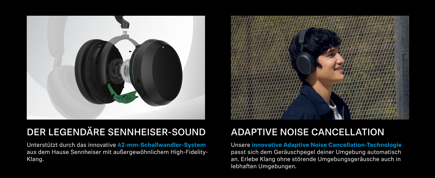 Навушники бездротові Sennheiser Momentum 4 Wireless з шумозаглушенням, Bluetooth, чорно-мідні