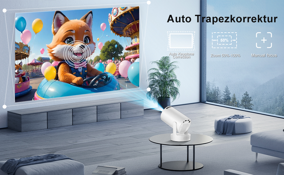 Міні проектор Salange HY300ula 4K Android 11.0 з Wi-Fi 6, Bluetooth 5.4 та динаміком 5W. Підтримка 4K, 1080P, обертання 180°, автоматична корекція трапецеїдальних спотворень.