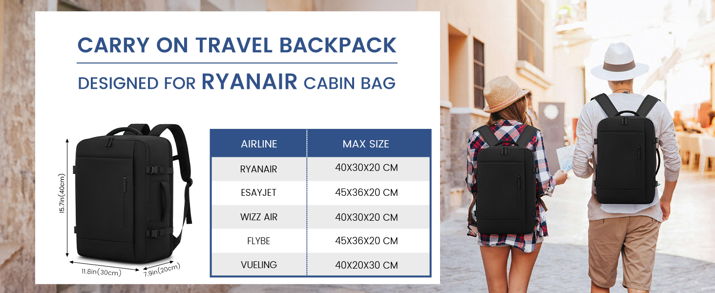 Рюкзак LOVEVOOK для ручної поклажі 45x36x20 см, 30L, для ноутбука 15.6