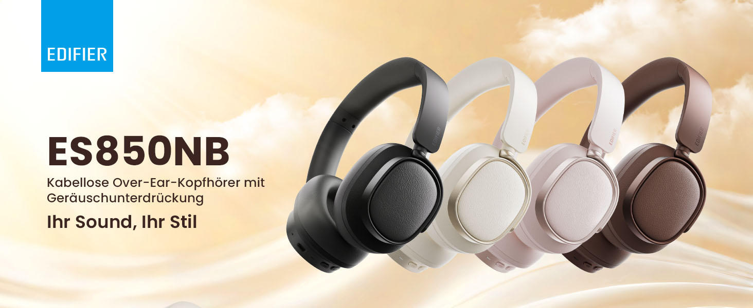 Навушники бездротові Edifier ES850NB з шумозаглушенням, Hi-Res Audio, Bluetooth 5.4, коричневі