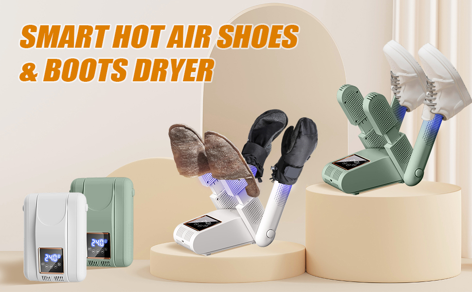 Електричний сушильник для взуття та рукавичок - швидке сушіння, підходить для взуття, рукавичок, шапок та лижних черевиків, білий