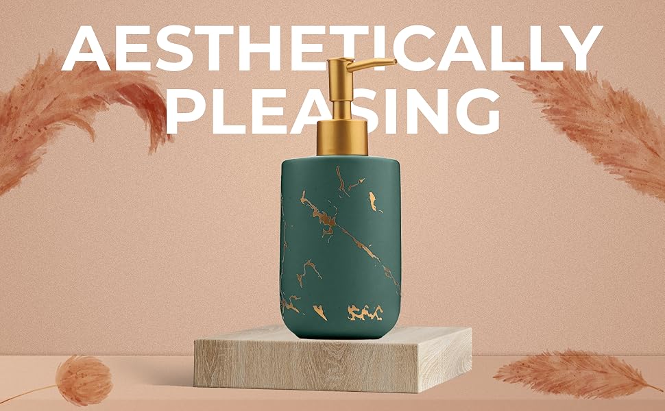 Дозатор для мила JJ PRIME, 400 мл, чорний, кераміка, з помпою, для кухні та ванної кімнати