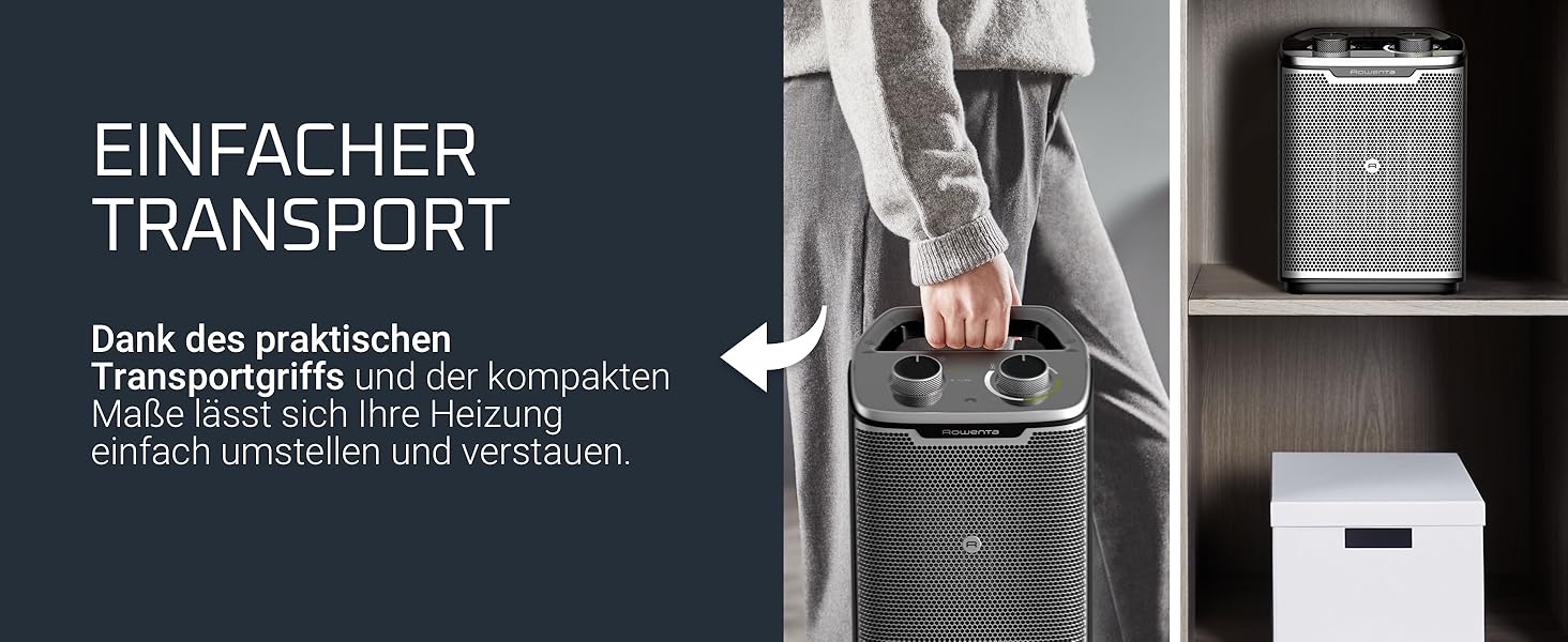 Обігрівач Rowenta Instant Comfort Compact 2000, керамічний, чорний, SO2350F0, A+++, 35 м²