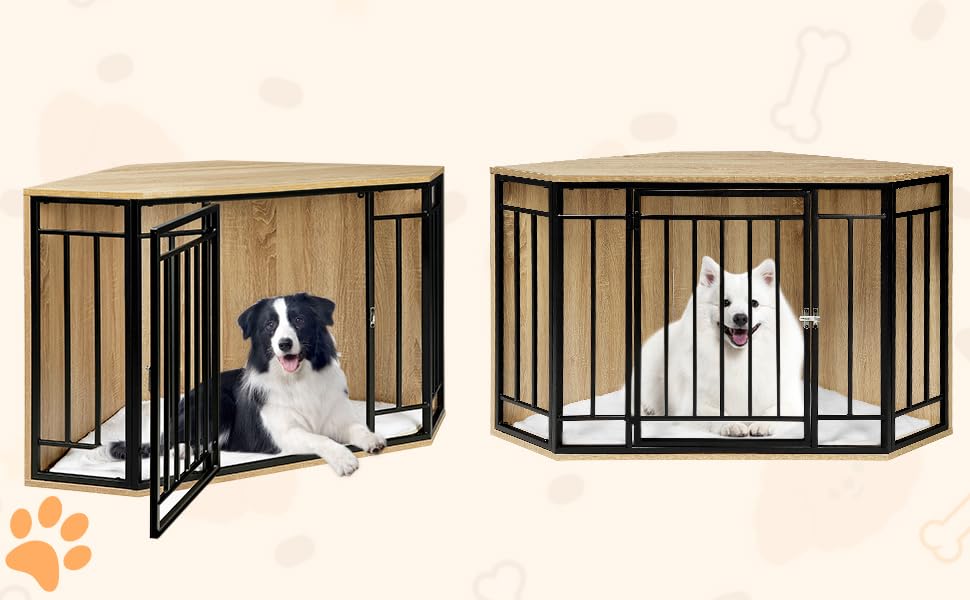 Клітка для собак EUGAD, собача будка для дому, металева, 111x67x60 см, з подушкою