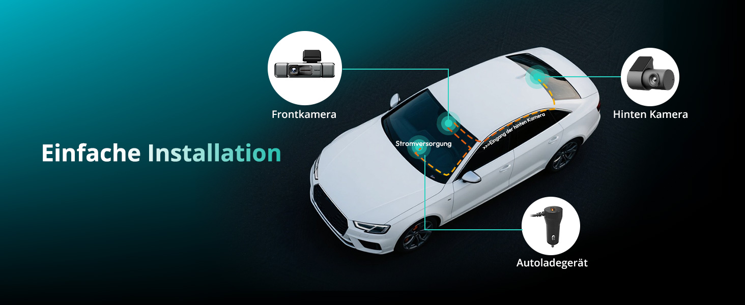 Dashcam BOTSLAB G980H 4-канальна з GPS, WiFi, IPS-дисплеєм та Super Night Vision, 3K+3*1080P, 128GB SD, G-Sensor, Loop-запис, Park Monitoring