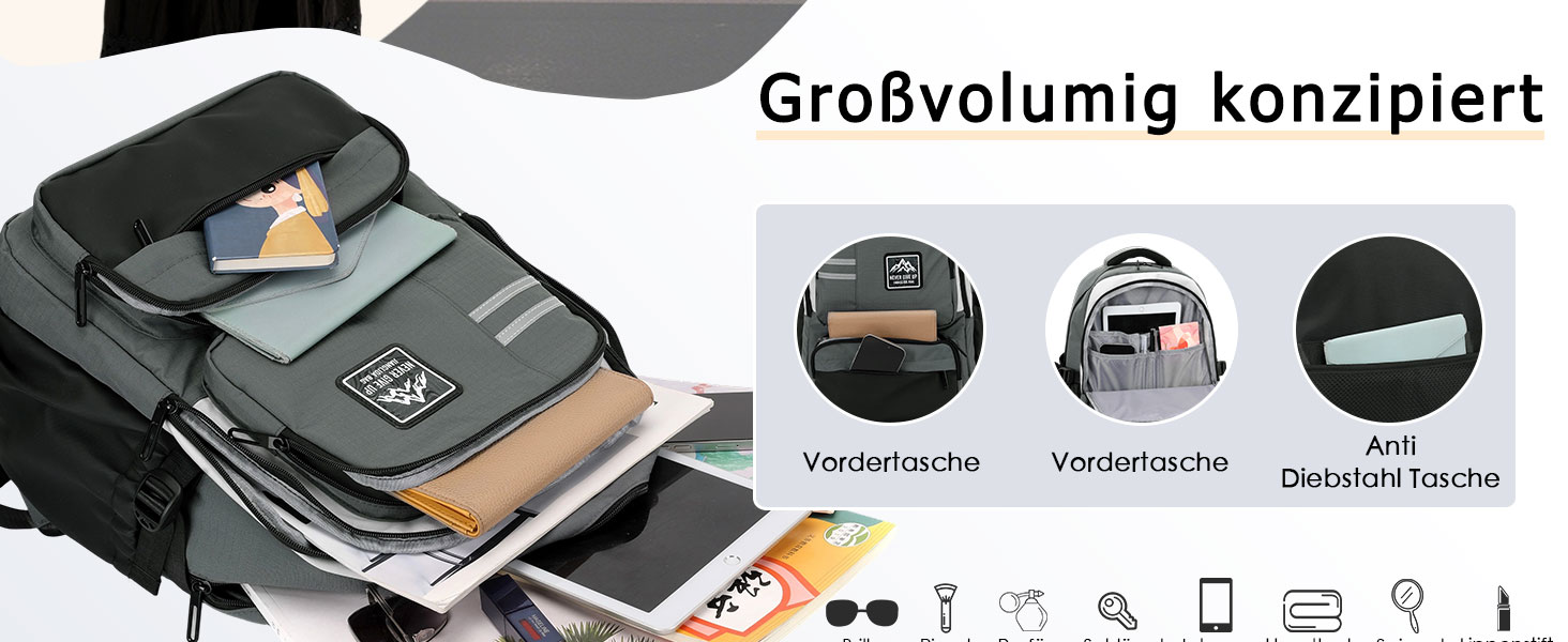 Шкільний рюкзак для підлітків, хлопчиків, водонепроникний, сірий. Ідеально для школи, коледжу, роботи.