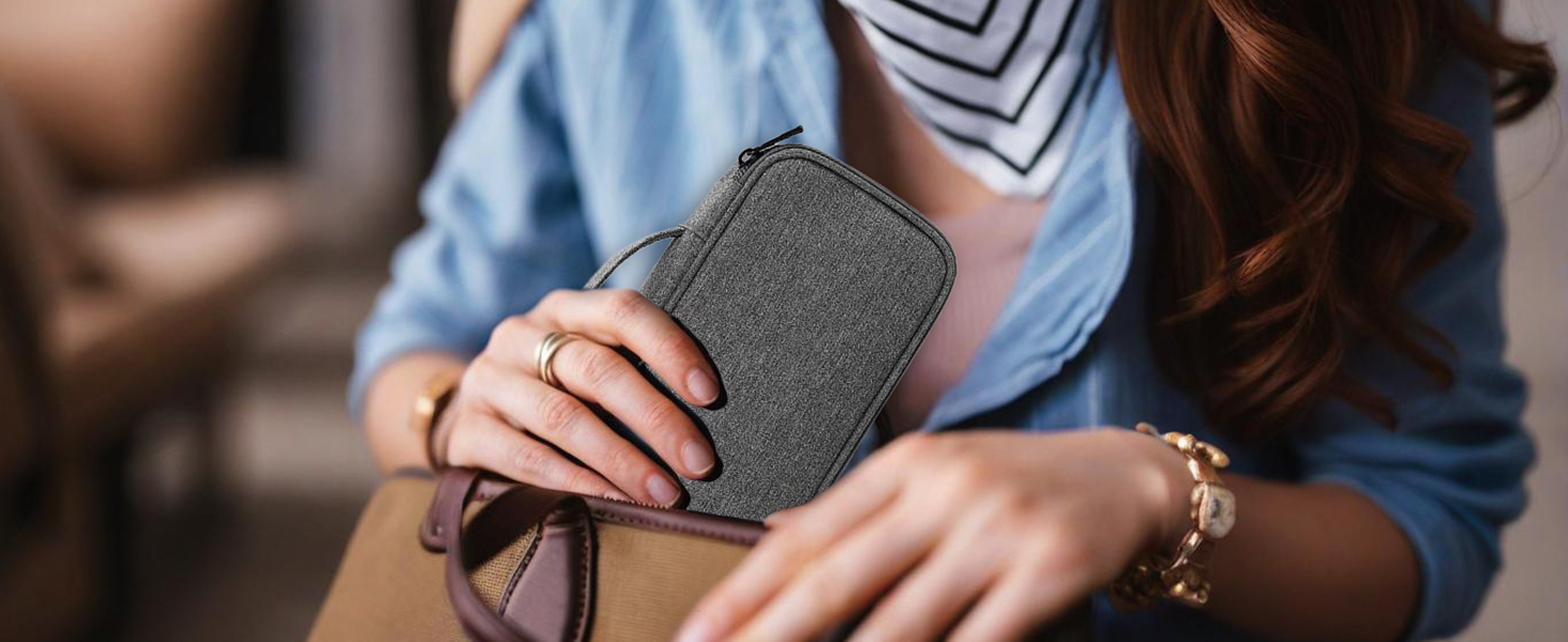 Органайзер для електроніки Arae Elektronik Organizer Tasche Kabel Tech Pouch - міцний чохол для зберігання кабелів та гаджетів з вологозахистом, легкий, для подорожей та повсякденного використання, чорний, великий (L)